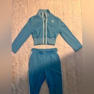 Blue two piece sexy sweat suit